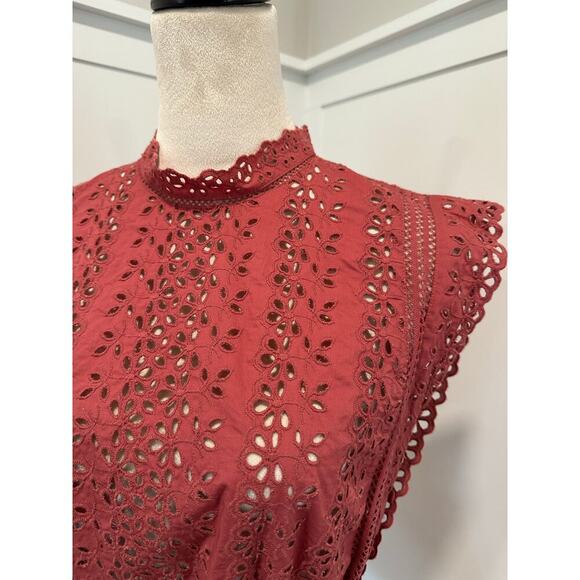 Rebecca Taylor Eyelet Top Size 2 - Picture 3 of 5